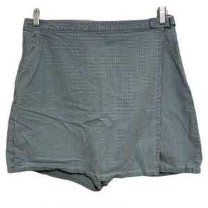 Vintage Gloria Vanderbilt Blue Gingham Wrap Skort Shorts Women’s 14 100% Cotton